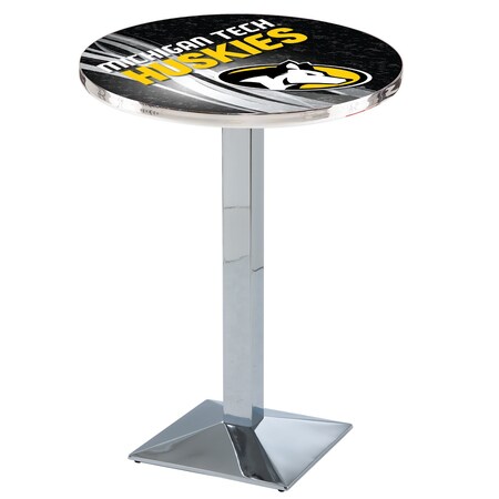 Holland Bar Stool Co 36" Chrome Michigan Tech Pub Table, 28" dia. Top L217C3628MITech-D2